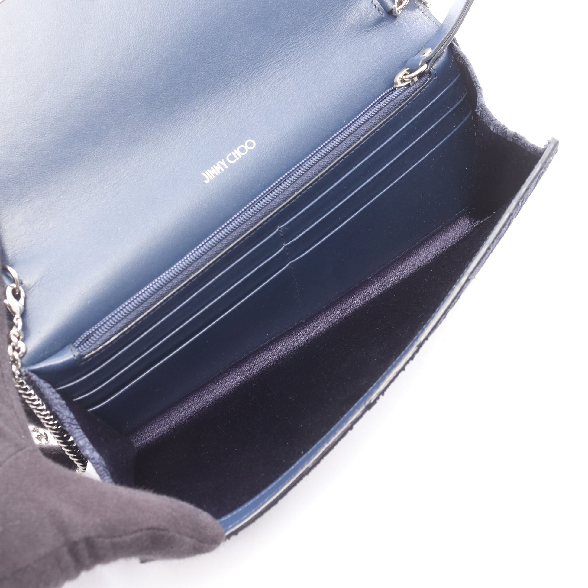 MILLA ミラ チェーンウォレット レース ネイビー ジミーチュウ バッグ JIMMY CHOO