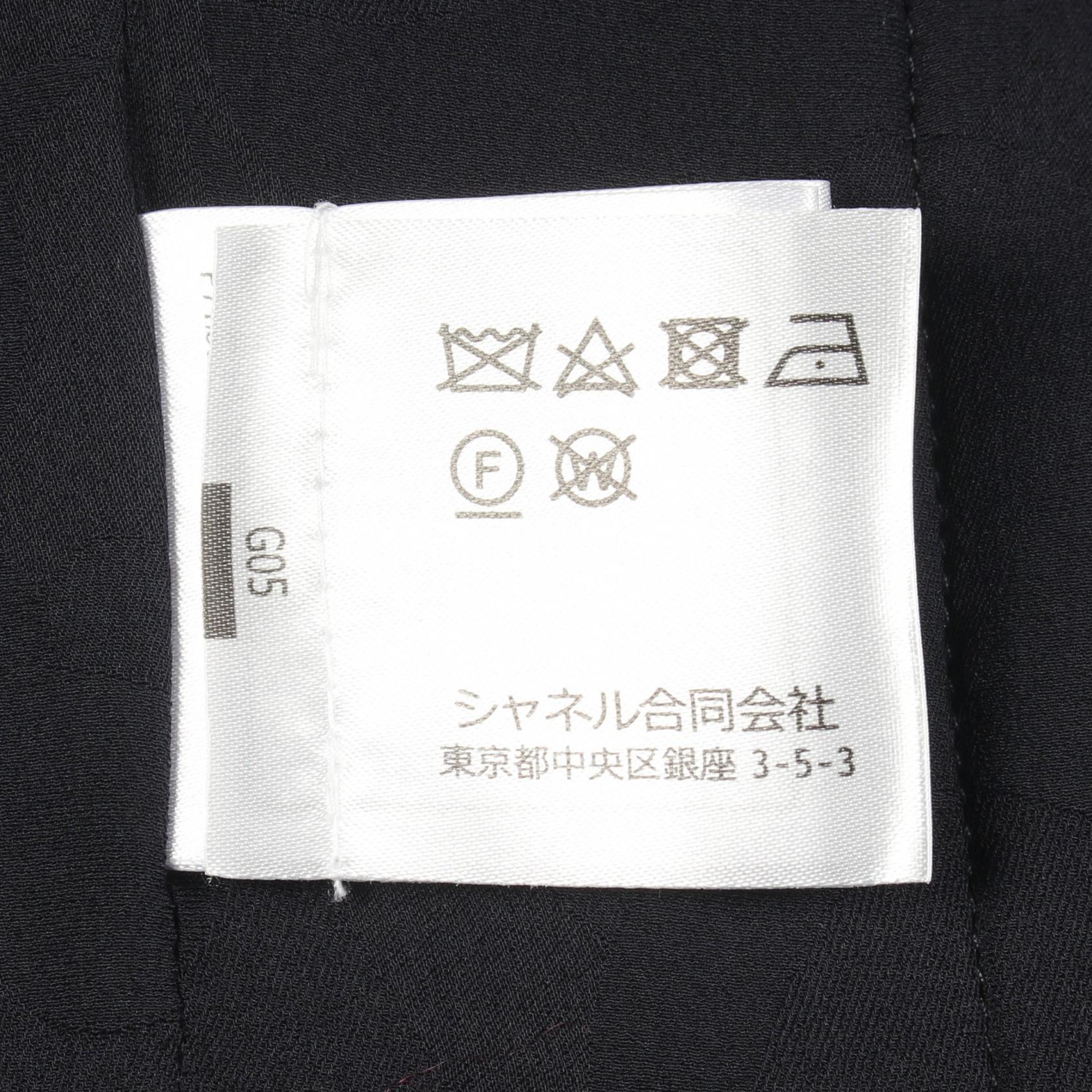 ビジューボタン ツイード ノーカラージャケット ウール ネイビー シャネル アウター CHANEL