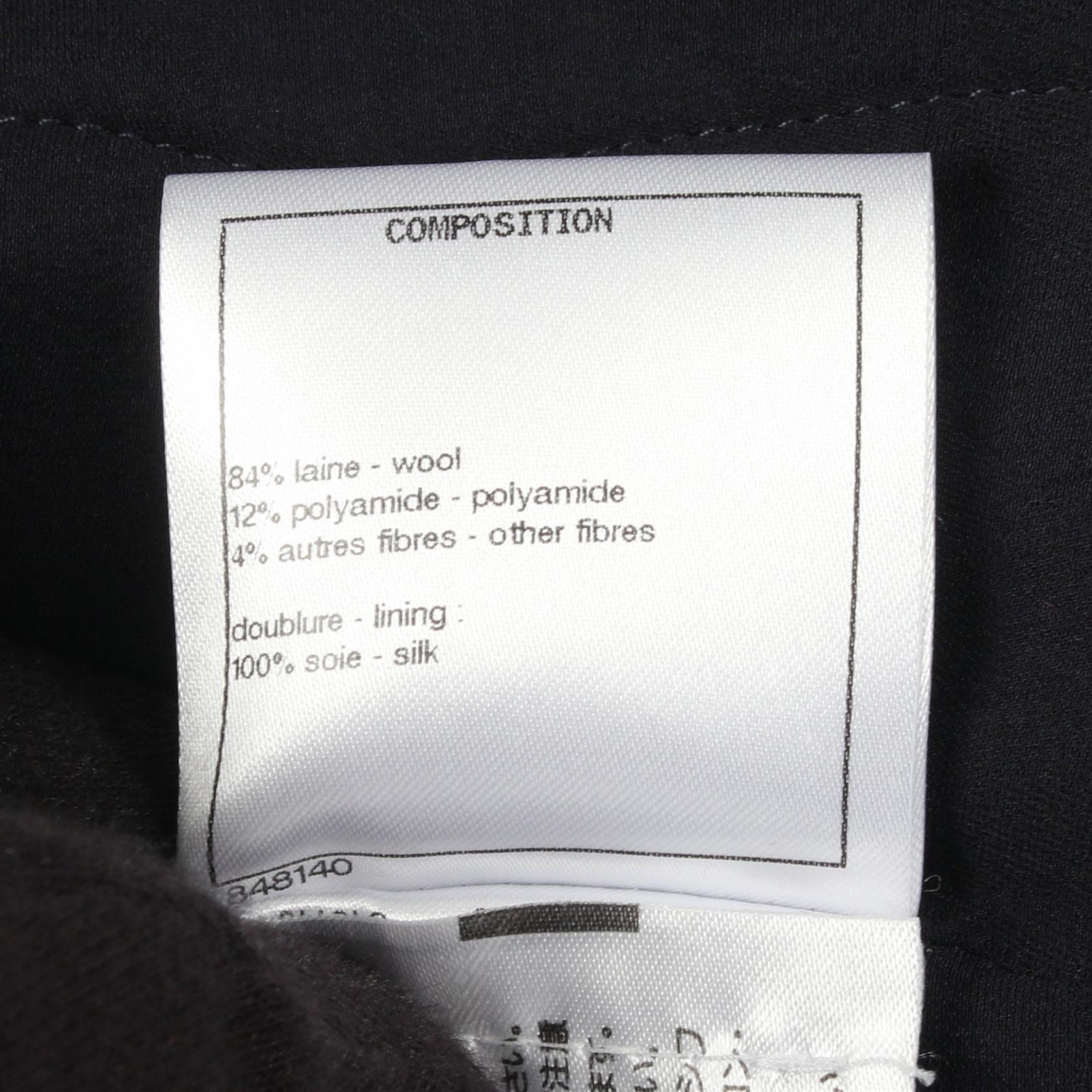 ビジューボタン ツイード ノーカラージャケット ウール ネイビー シャネル アウター CHANEL
