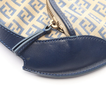 ズッキーノ ハンドバッグ キャンバス レザー ベージュ ネイビー フェンディ バッグ FENDI