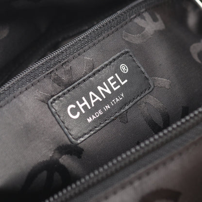 カンボンライン ラージ ショルダーバッグ トートバッグ レザー ベージュ ブラック シルバー金具 シャネル バッグ CHANEL