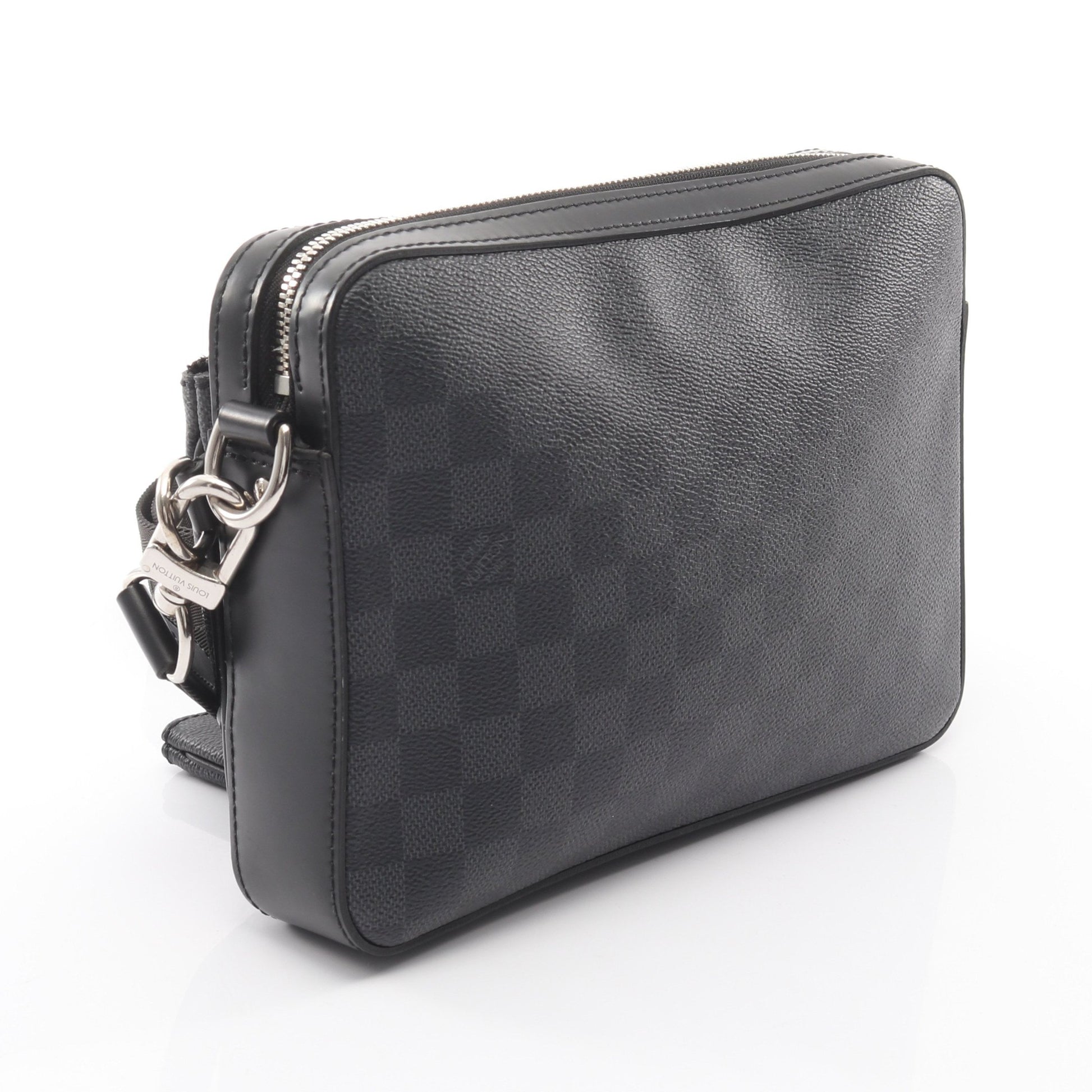 トリオ メッセンジャー ダミエグラフィット アニマルプリント ショルダーバッグ PVC レザー ブラック ルイヴィトン バッグ LOUIS VUITTON