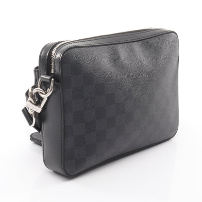 トリオ メッセンジャー ダミエグラフィット アニマルプリント ショルダーバッグ PVC レザー ブラック ルイヴィトン バッグ LOUIS VUITTON