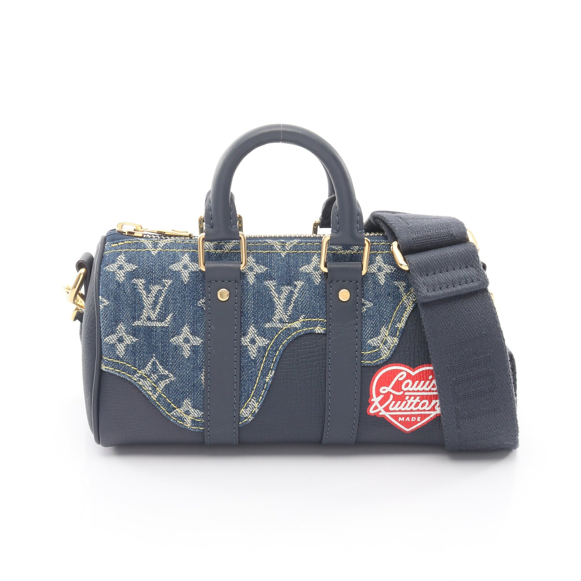 LOUIS VUITTON × NIGO キーポル XS モノグラムデニム ハンドバッグ 