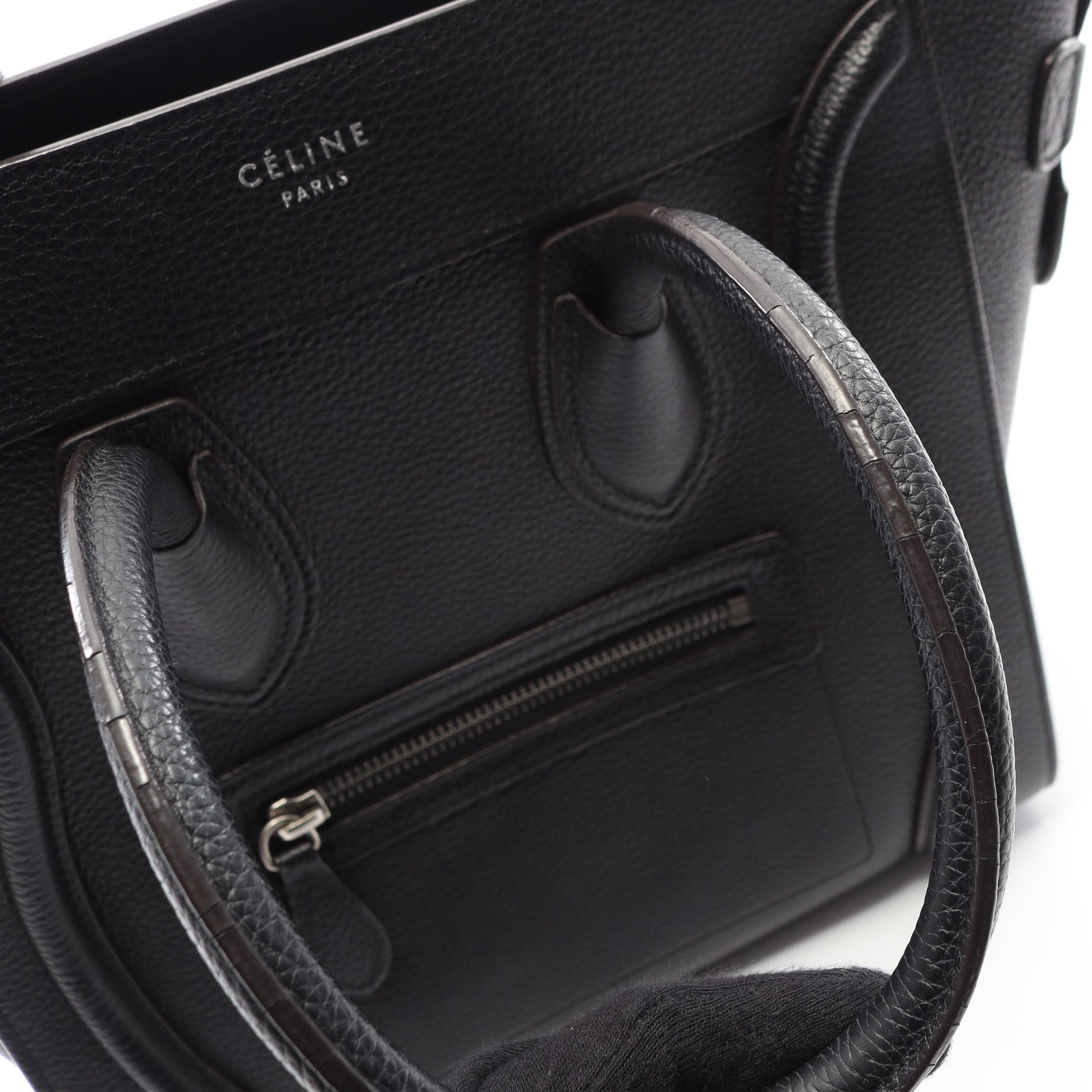 ラゲージ マイクロショッパー ハンドバッグ トートバッグ レザー ブラック セリーヌ バッグ CELINE