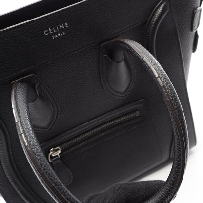 ラゲージ マイクロショッパー ハンドバッグ トートバッグ レザー ブラック セリーヌ バッグ CELINE