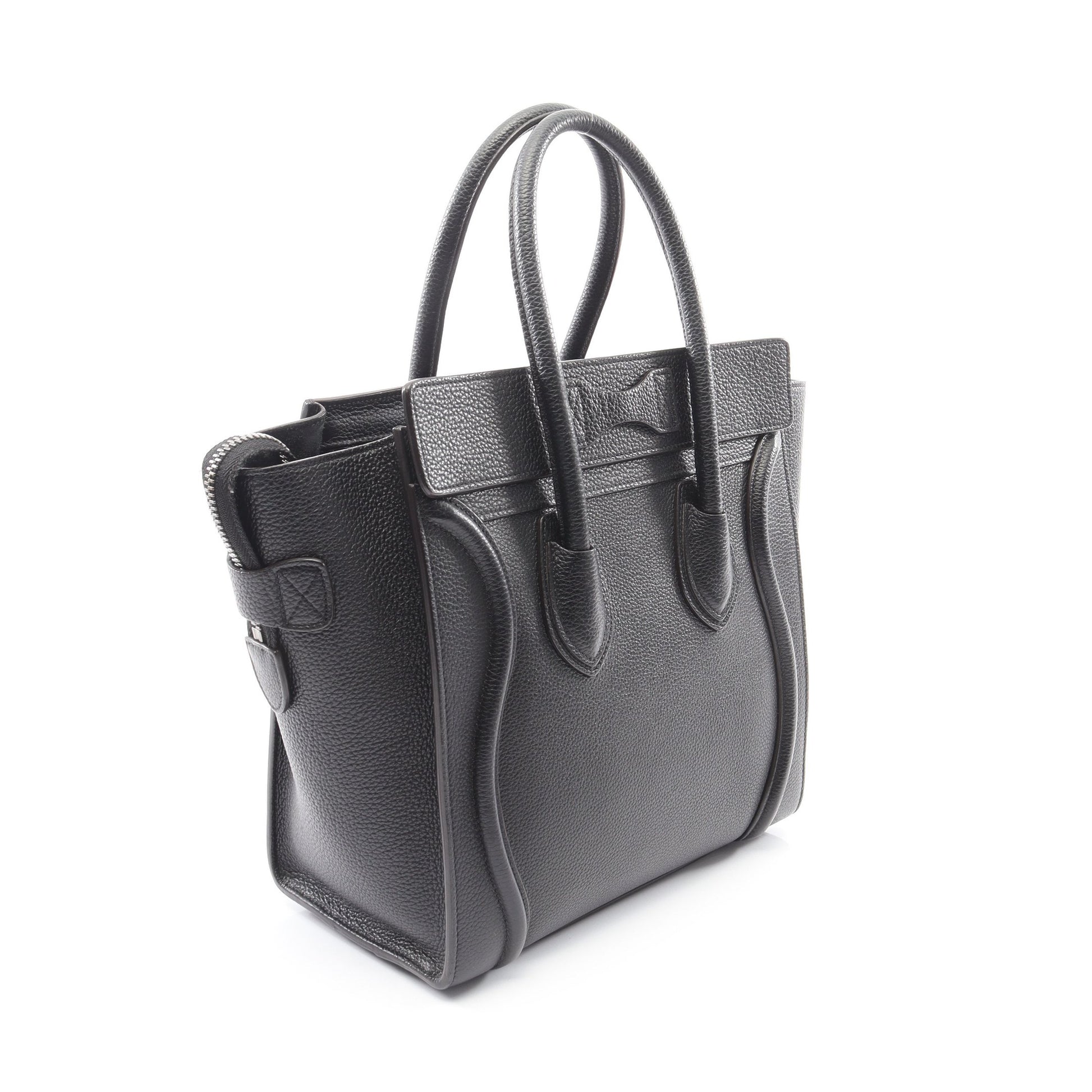 ラゲージ マイクロショッパー ハンドバッグ トートバッグ レザー ブラック セリーヌ バッグ CELINE