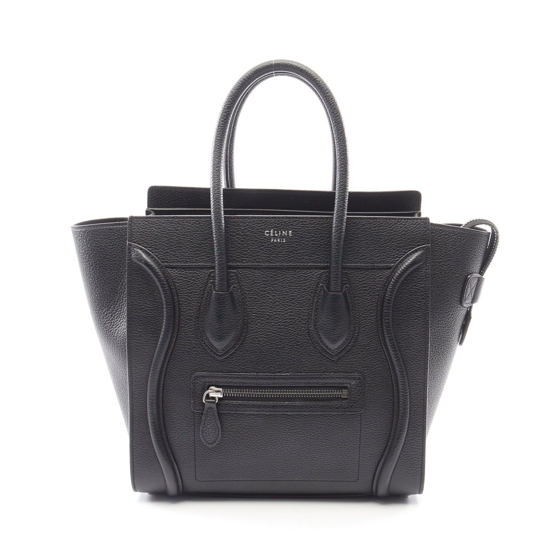 ラゲージ マイクロショッパー ハンドバッグ トートバッグ レザー ブラック セリーヌ バッグ CELINE