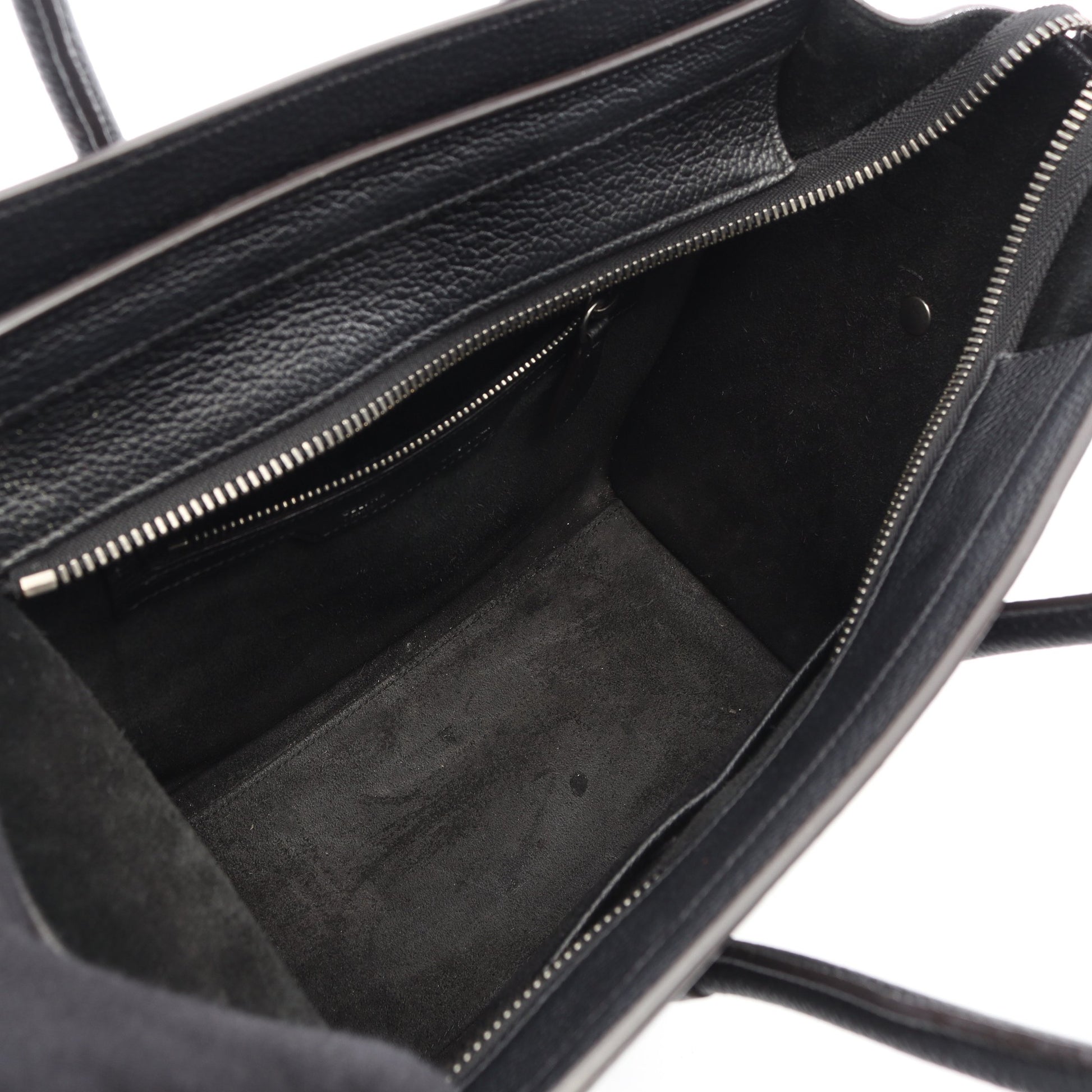 ラゲージ マイクロショッパー ハンドバッグ トートバッグ レザー ブラック セリーヌ バッグ CELINE