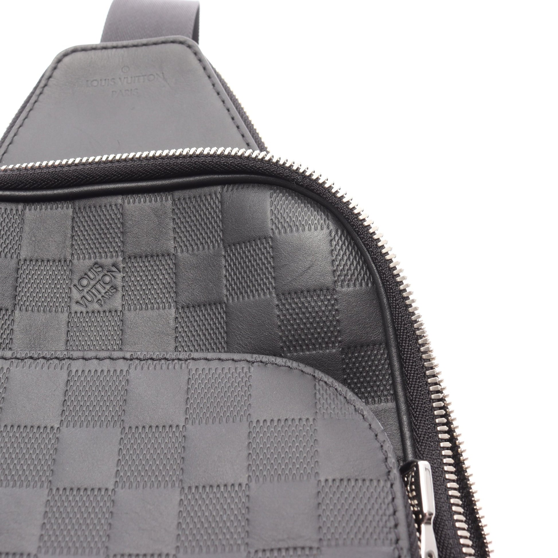 アヴェニュー スリングバッグ ダミエアンフィニ ボディバッグ レザー ブラック ルイヴィトン バッグ LOUIS VUITTON