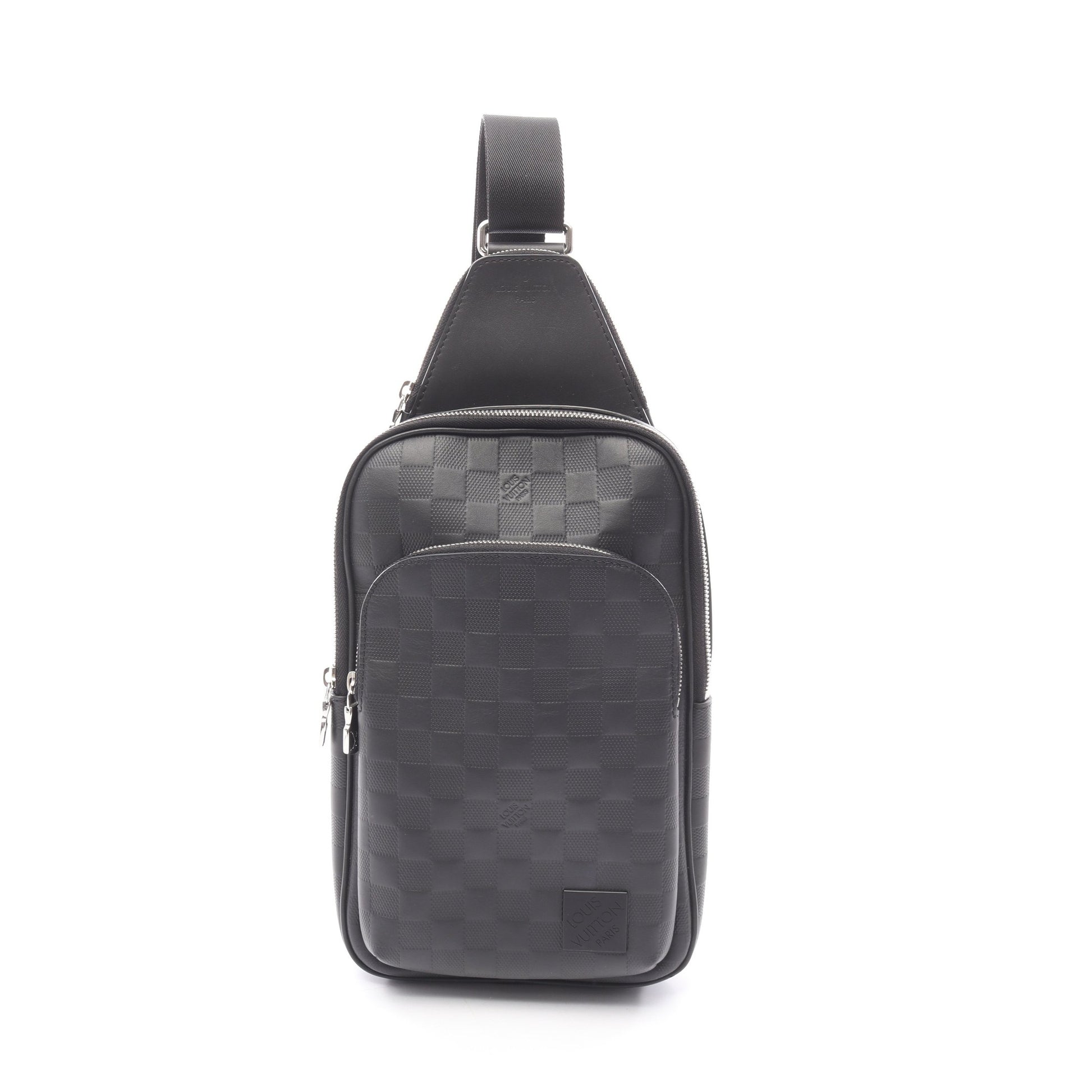 アヴェニュー スリングバッグ ダミエアンフィニ ボディバッグ レザー ブラック ルイヴィトン バッグ LOUIS VUITTON