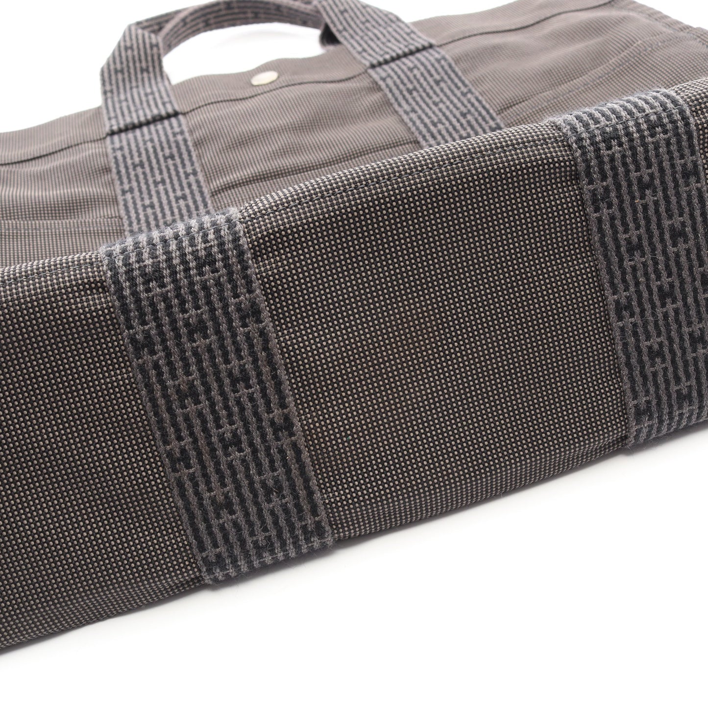 エールラインMM ハンドバッグ トートバッグ ナイロンキャンバス ダークグレー シルバー金具 エルメス バッグ HERMES