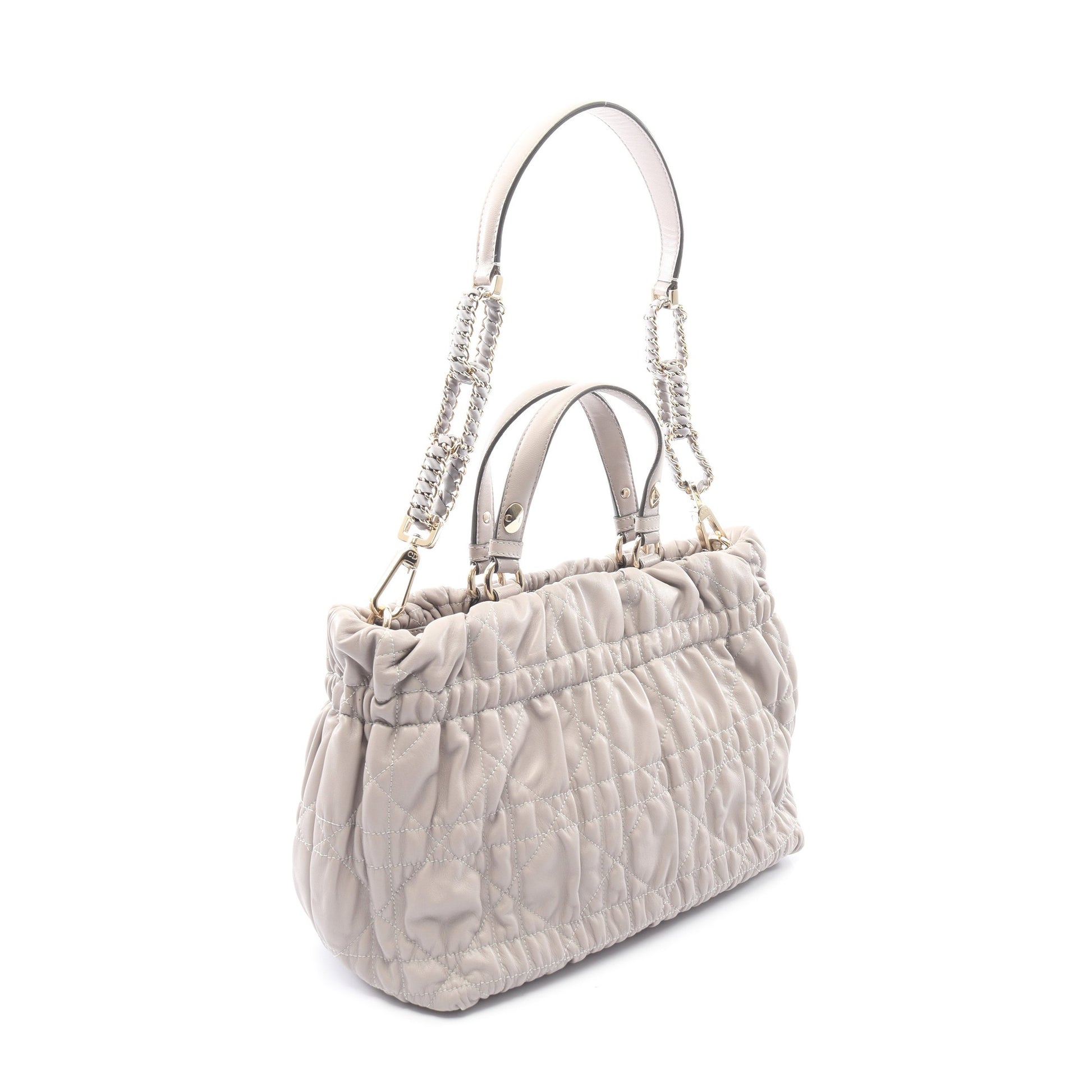 カナージュ ハンドバッグ レザー パープルグレー 2WAY クリスチャンディオール バッグ Christian Dior