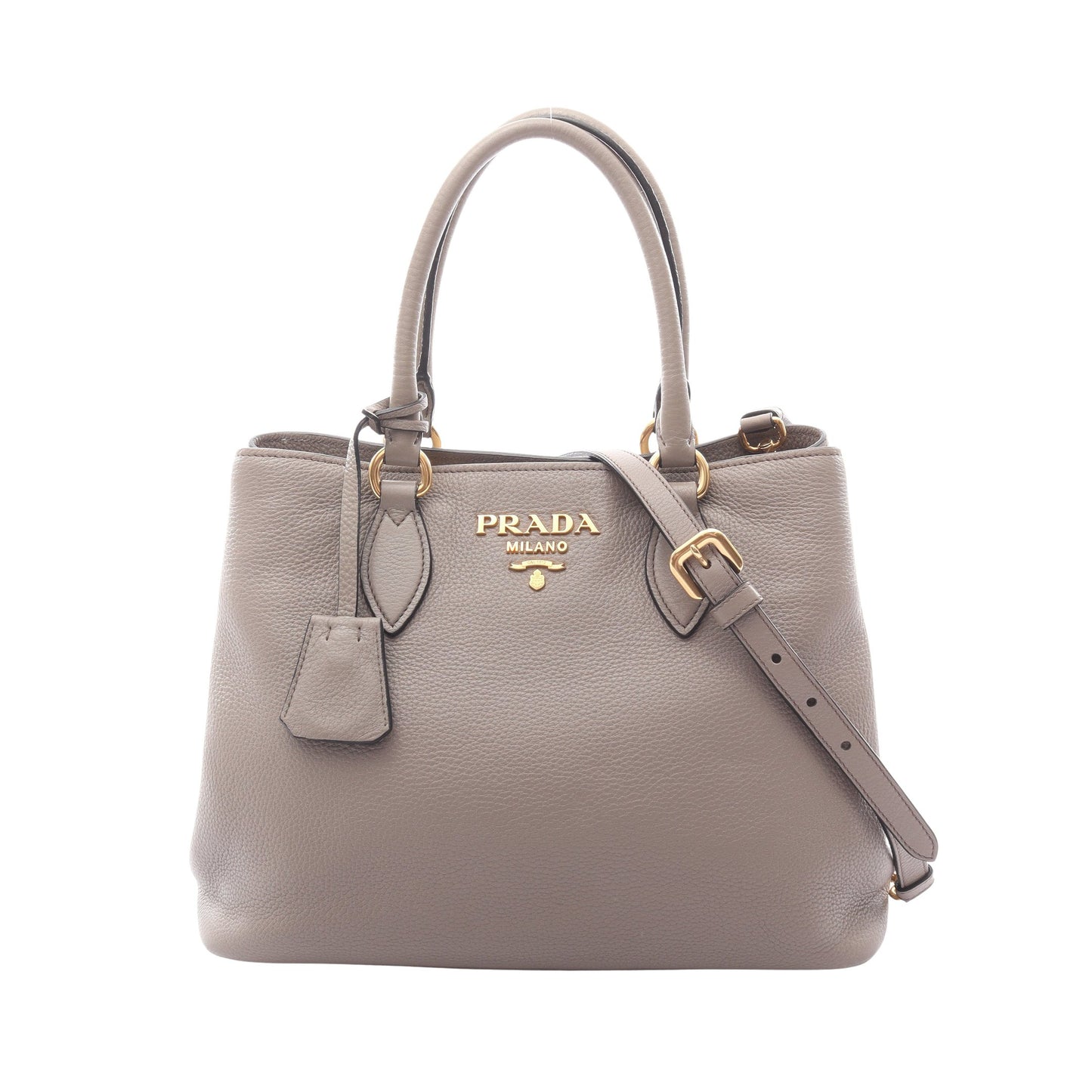 ヴィッテロダイノ ハンドバッグ レザー グレーベージュ 2WAY プラダ バッグ PRADA