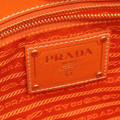 ハンドバッグ トートバッグ ナイロン サフィアーノレザー オレンジ 2WAY プラダ バッグ PRADA