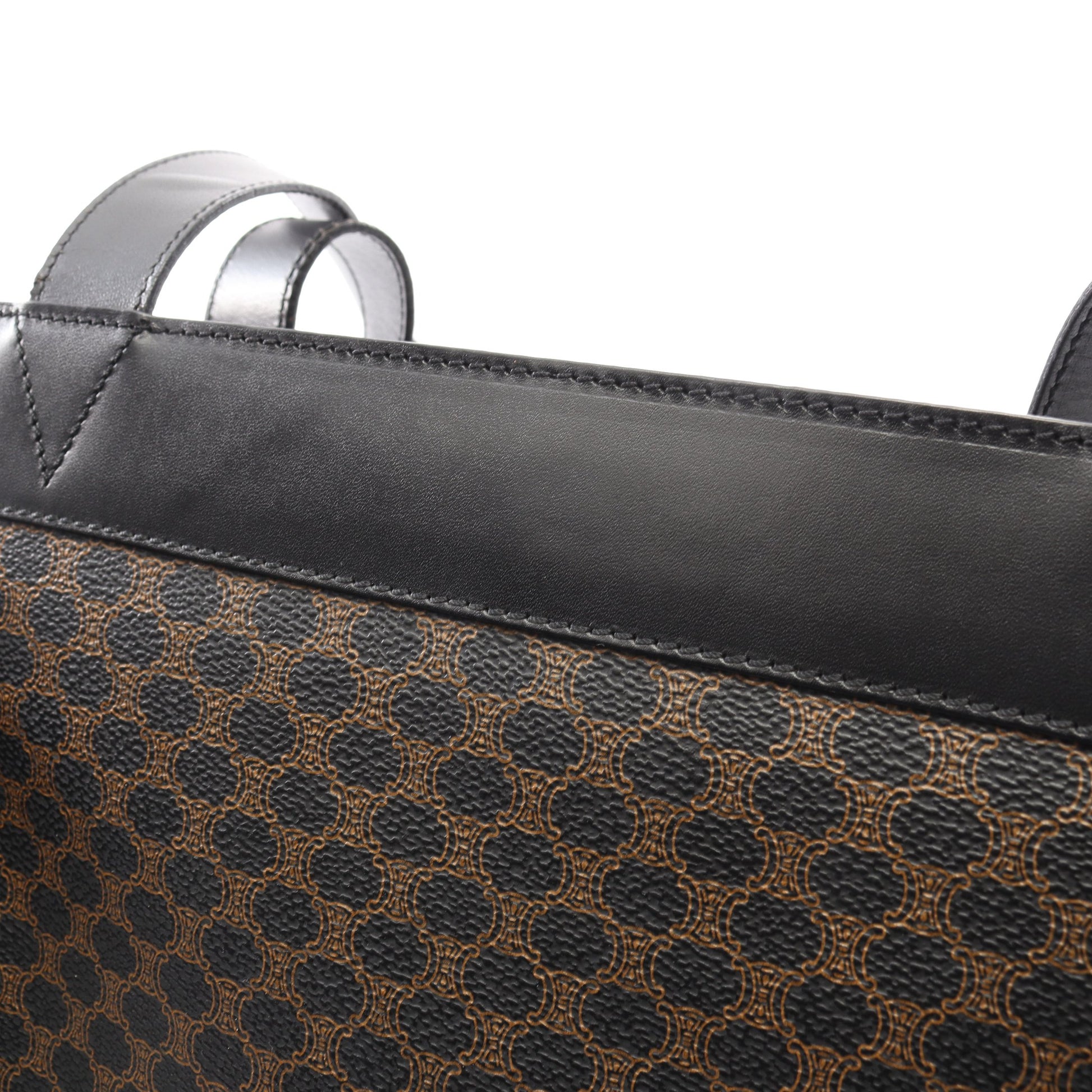 マカダム ショルダーバッグ トートバッグ PVC レザー ブラック ブラウン セリーヌ バッグ CELINE