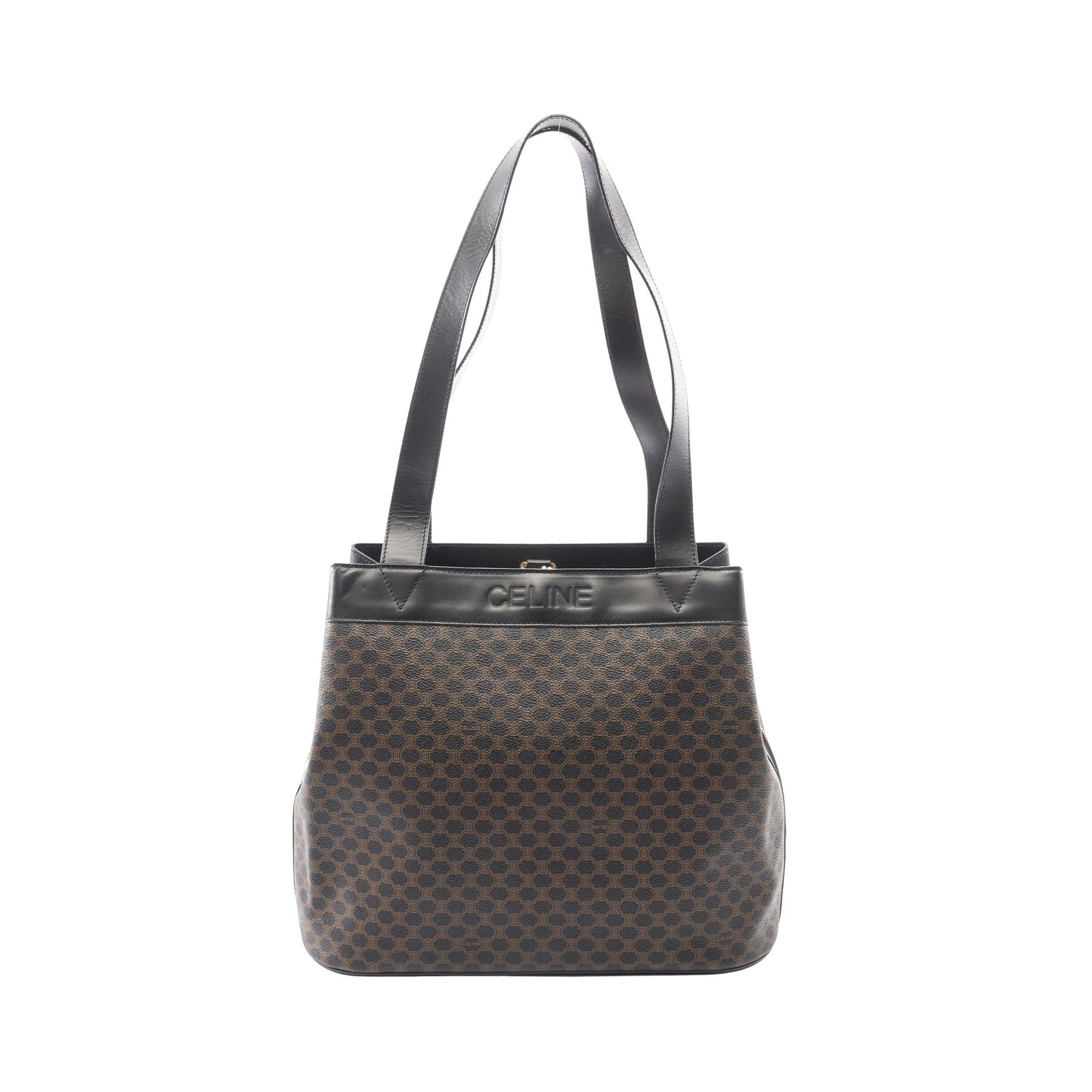 マカダム ショルダーバッグ トートバッグ PVC レザー ブラック ブラウン セリーヌ バッグ CELINE