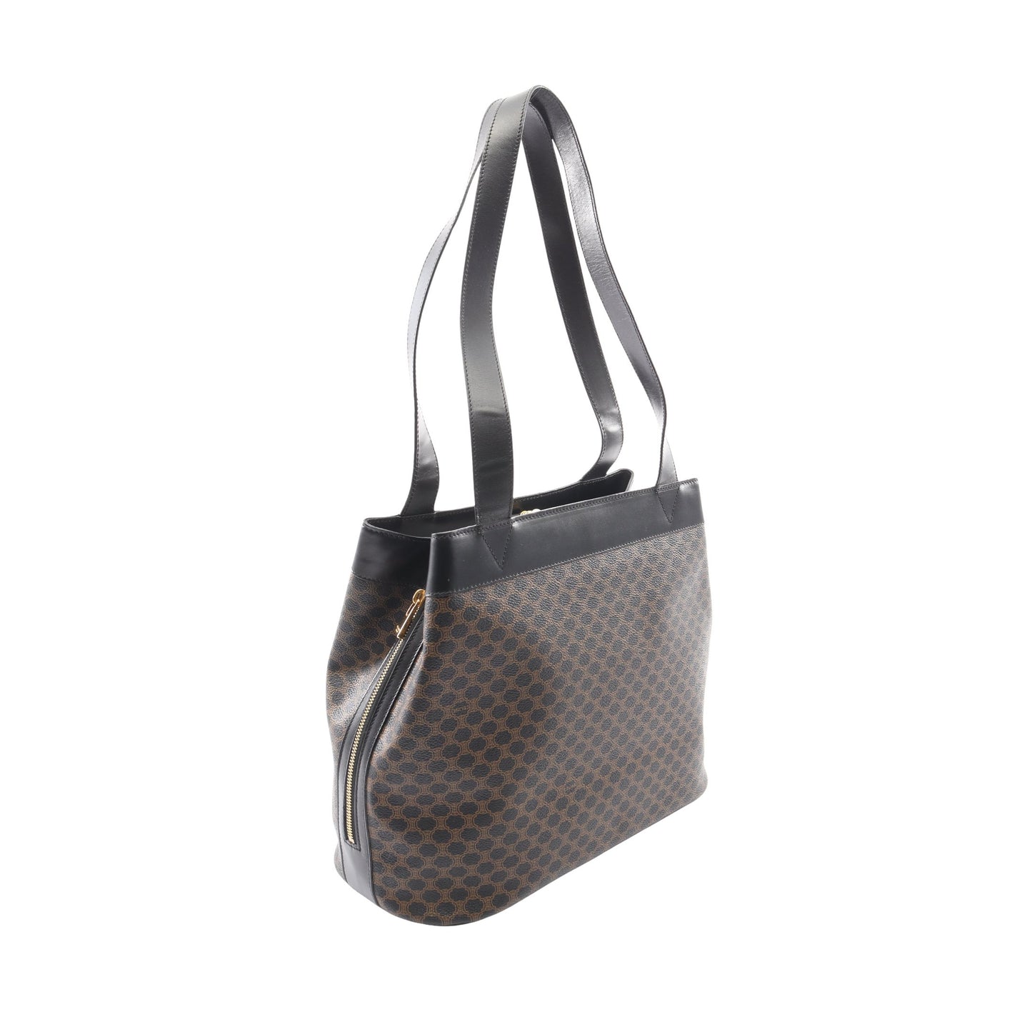 マカダム ショルダーバッグ トートバッグ PVC レザー ブラック ブラウン セリーヌ バッグ CELINE