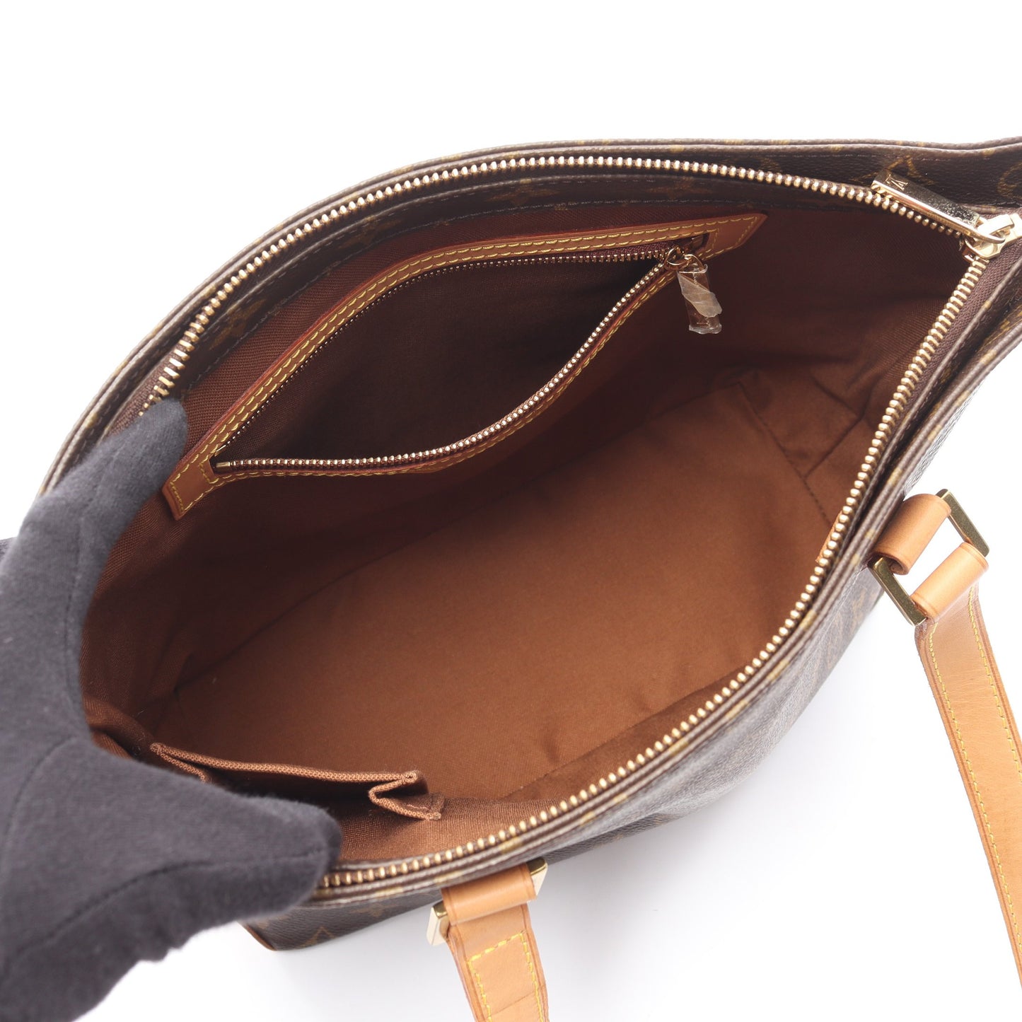 カバピアノ モノグラム ショルダーバッグ PVC レザー ブラウン ルイヴィトン バッグ LOUIS VUITTON