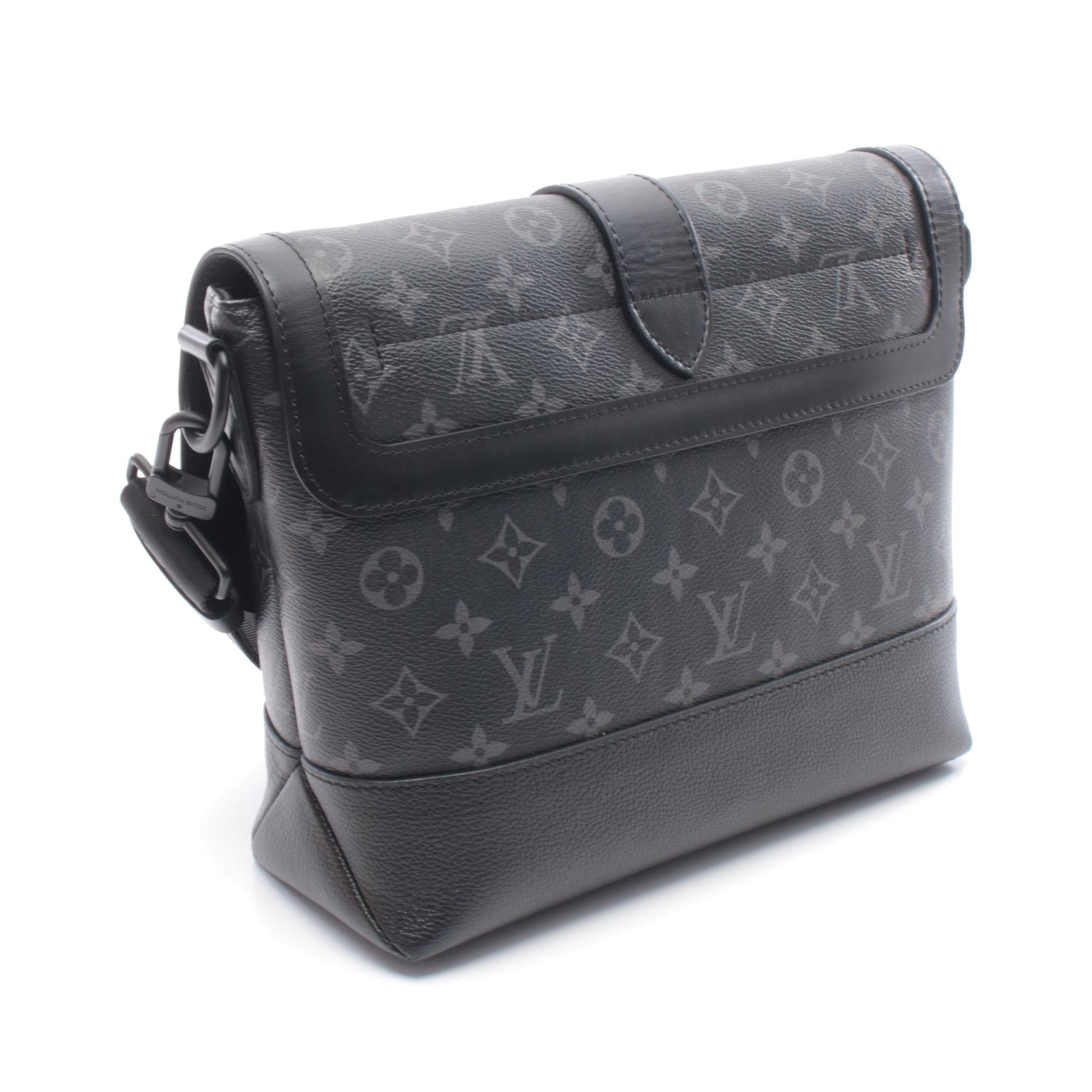 ソミュール メッセンジャー モノグラムエクリプス ショルダーバッグ PVC レザー ブラック ルイヴィトン バッグ LOUIS VUITTON