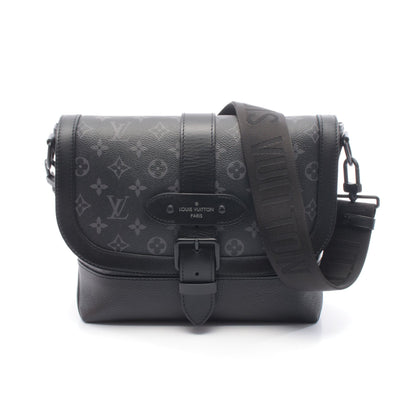 ソミュール メッセンジャー モノグラムエクリプス ショルダーバッグ PVC レザー ブラック ルイヴィトン バッグ LOUIS VUITTON