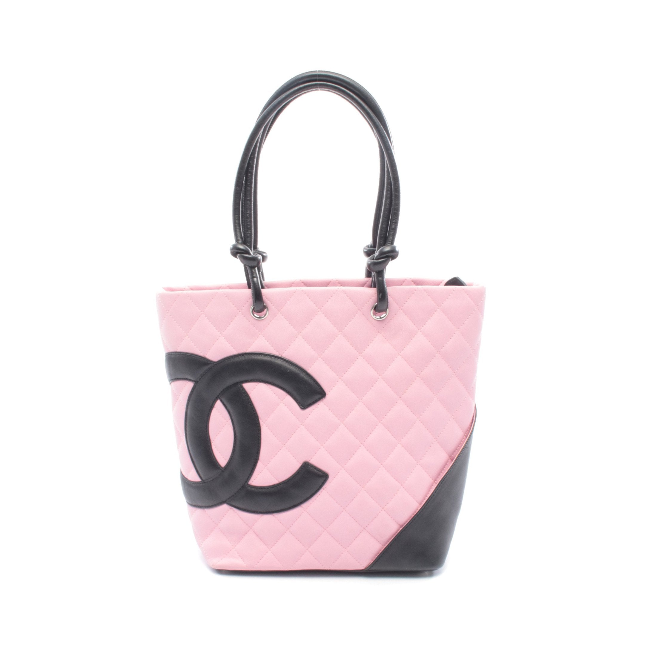 カンボンライン ミディアム ハンドバッグ トートバッグ レザー ピンク