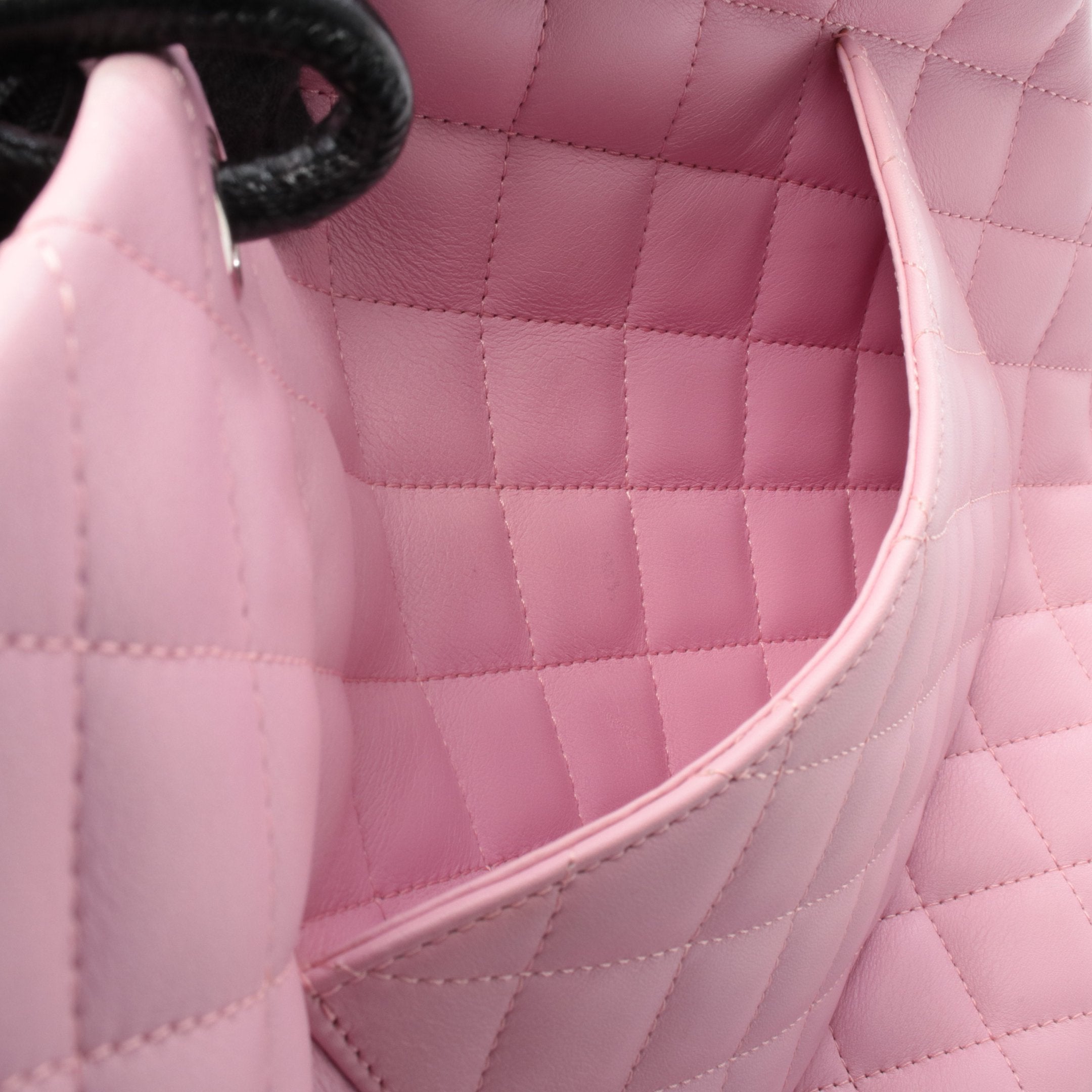 カンボンライン ミディアム ハンドバッグ トートバッグ レザー ピンク