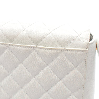 マトラッセ ワンショルダーバッグ キャビアスキン ホワイト ゴールド金具 シャネル バッグ CHANEL