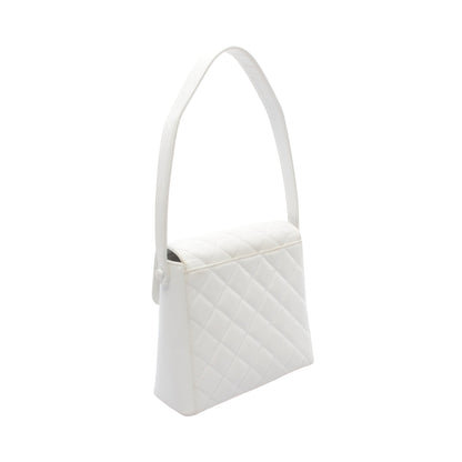 マトラッセ ワンショルダーバッグ キャビアスキン ホワイト ゴールド金具 シャネル バッグ CHANEL