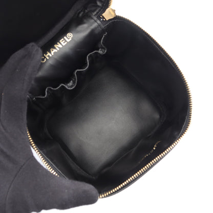 ココマーク ハンドバッグ バニティバッグ キャビアスキン ブラック ゴールド金具 シャネル バッグ CHANEL