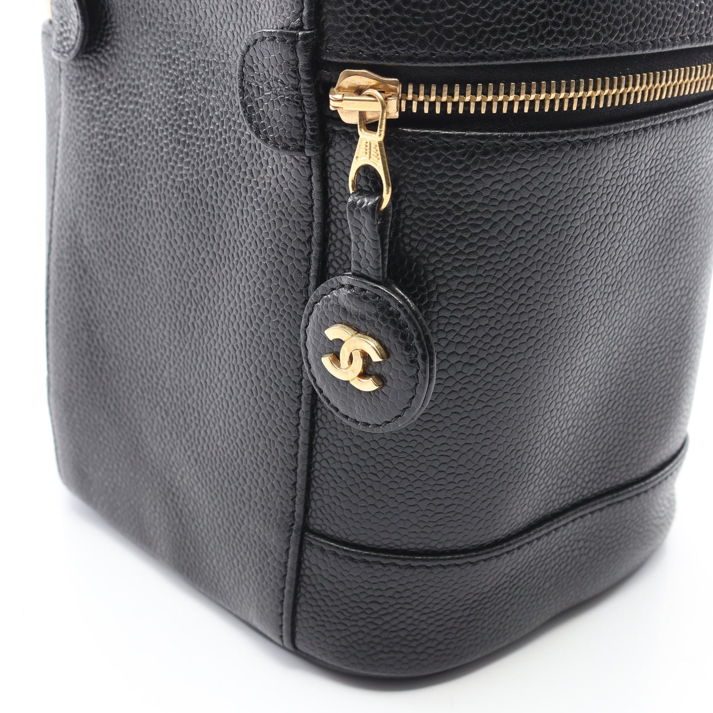 ココマーク ハンドバッグ バニティバッグ キャビアスキン ブラック ゴールド金具 シャネル バッグ CHANEL