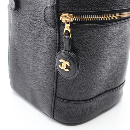 ココマーク ハンドバッグ バニティバッグ キャビアスキン ブラック ゴールド金具 シャネル バッグ CHANEL