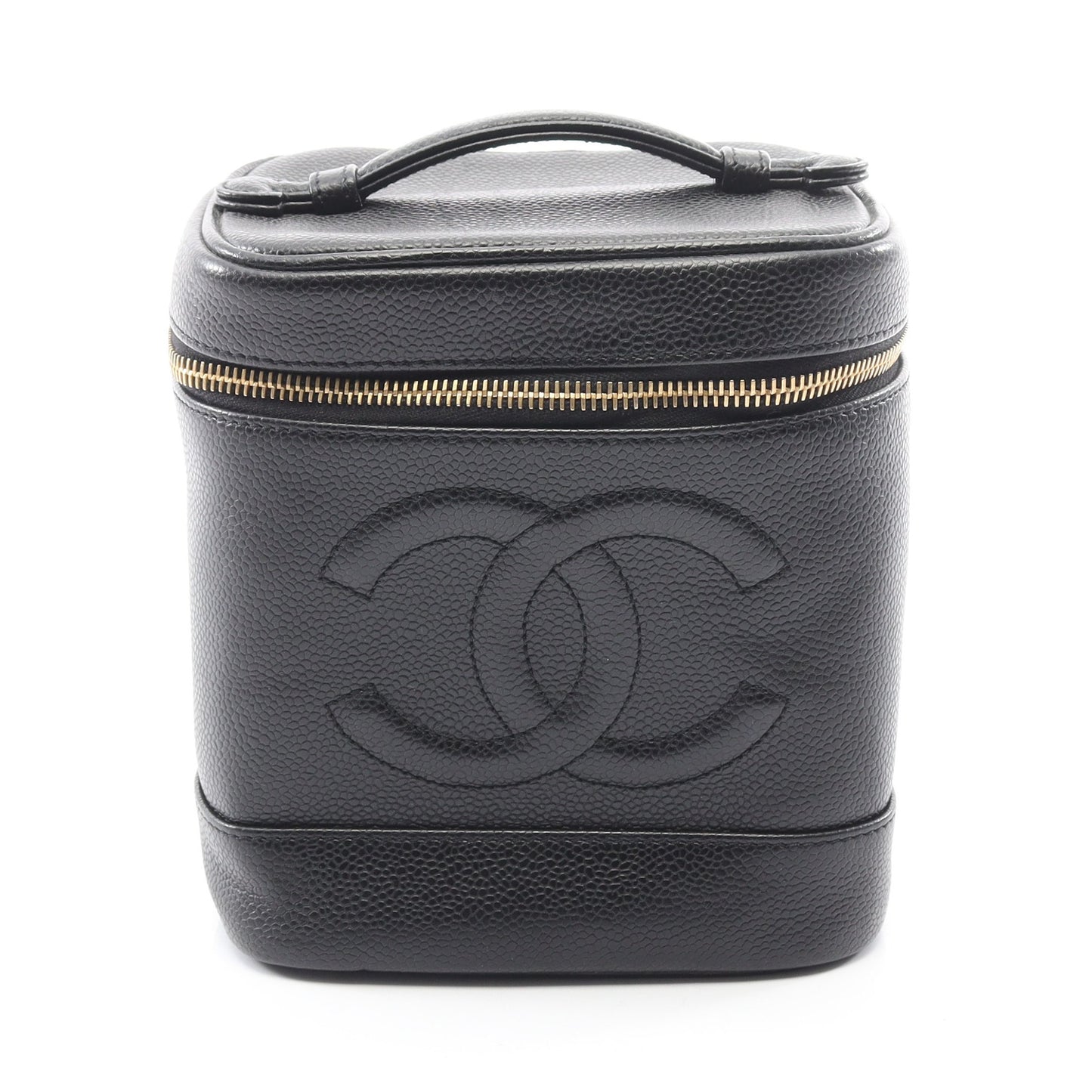 ココマーク ハンドバッグ バニティバッグ キャビアスキン ブラック ゴールド金具 シャネル バッグ CHANEL