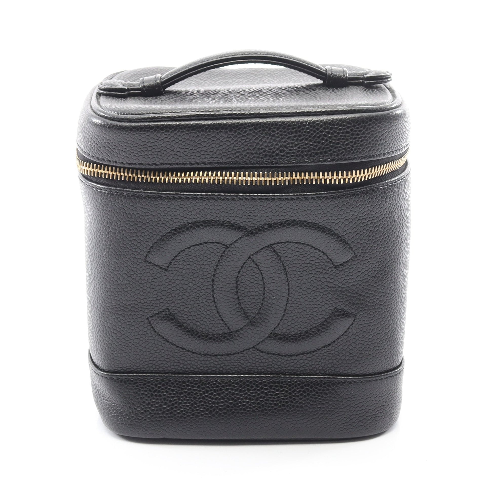 ココマーク ハンドバッグ バニティバッグ キャビアスキン ブラック ゴールド金具 シャネル バッグ CHANEL