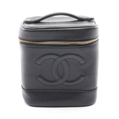 ココマーク ハンドバッグ バニティバッグ キャビアスキン ブラック ゴールド金具 シャネル バッグ CHANEL