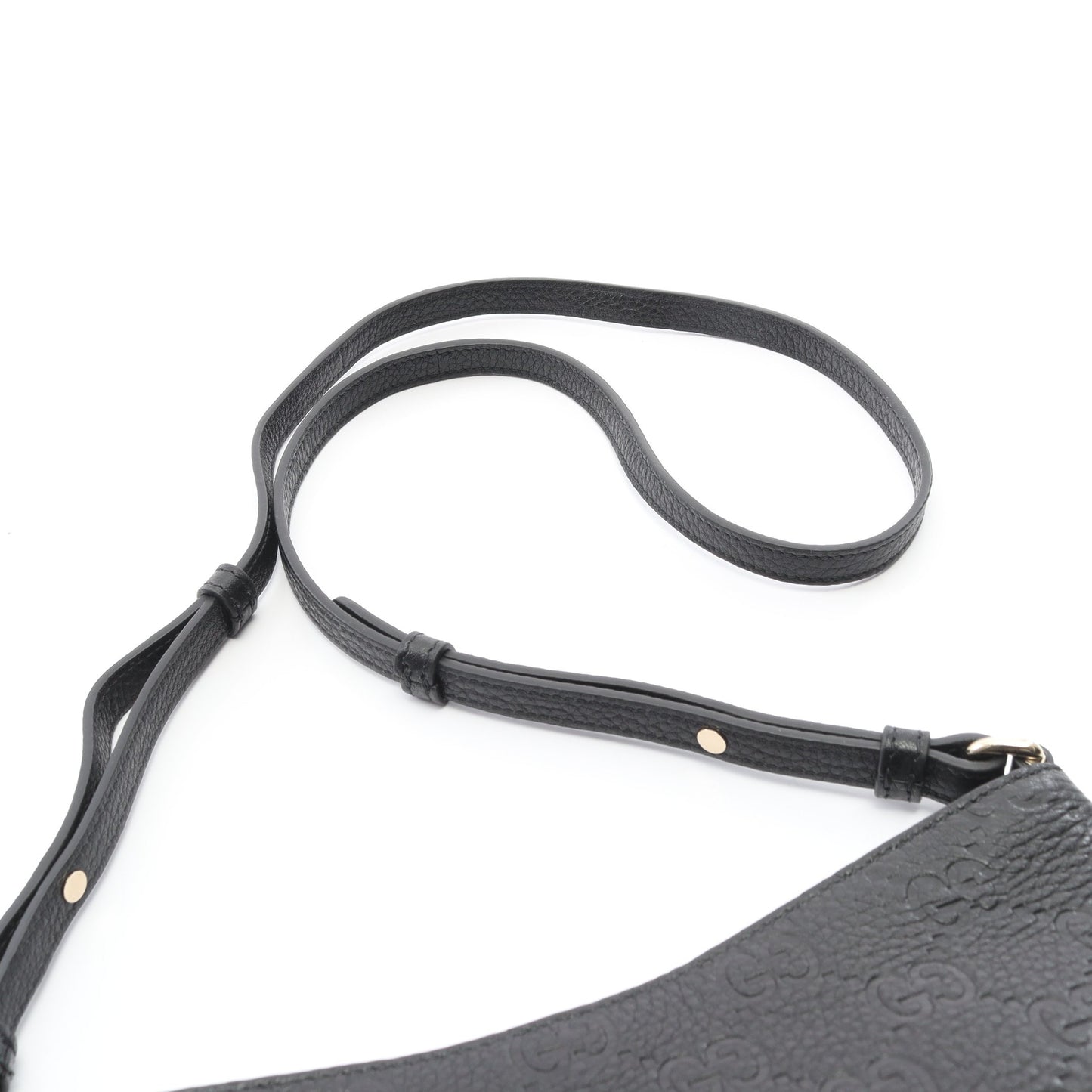 GGエンブレム ミディアム チェーンハンドバッグ レザー ブラック 2WAY グッチ バッグ GUCCI