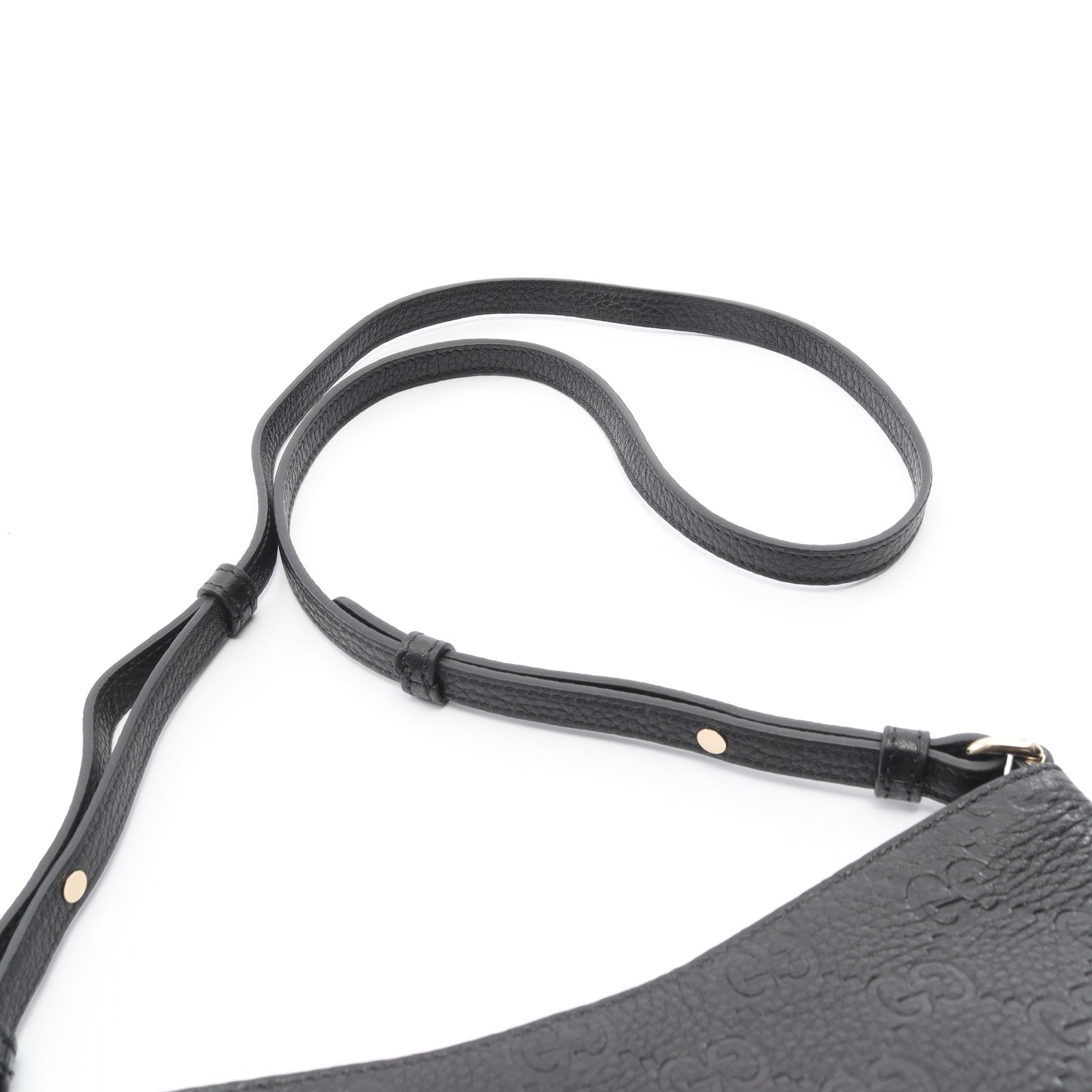 GGエンブレム ミディアム チェーンハンドバッグ レザー ブラック 2WAY グッチ バッグ GUCCI
