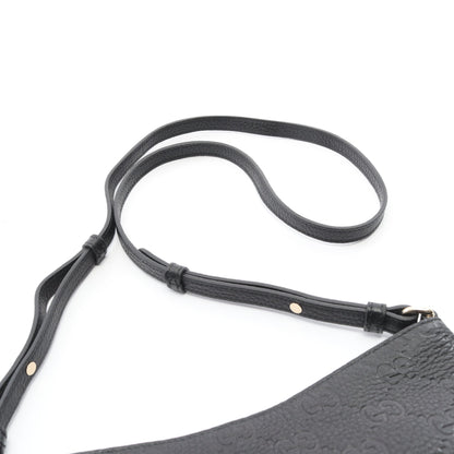 GGエンブレム ミディアム チェーンハンドバッグ レザー ブラック 2WAY グッチ バッグ GUCCI