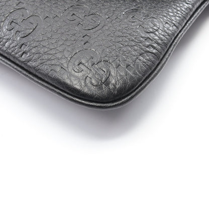 GGエンブレム ミディアム チェーンハンドバッグ レザー ブラック 2WAY グッチ バッグ GUCCI