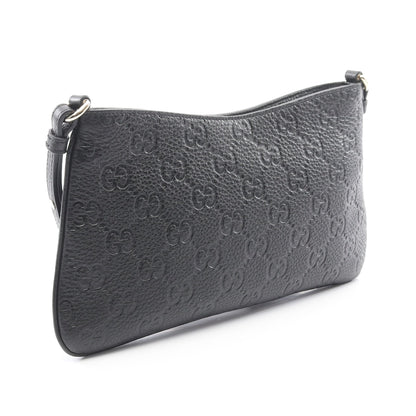 GGエンブレム ミディアム チェーンハンドバッグ レザー ブラック 2WAY グッチ バッグ GUCCI