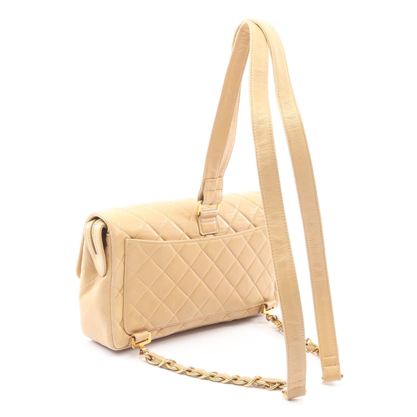 マトラッセ バックパック リュックサック ラムスキン ベージュ ゴールド金具 シャネル バッグ CHANEL