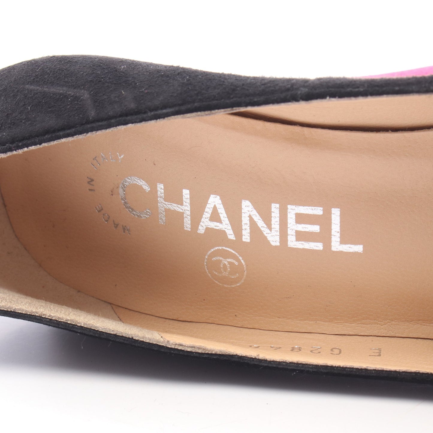 ココマーク パンプス スエード ブラック ピンクパープル シャネル シューズ CHANEL