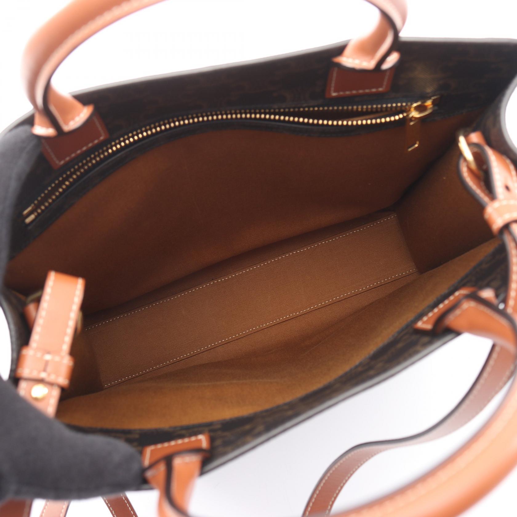 スモール バーティカル カバ トリオンフ ハンドバッグ トートバッグ PVC レザー ブラック ブラウン 2WAY セリーヌ バッグ CELINE