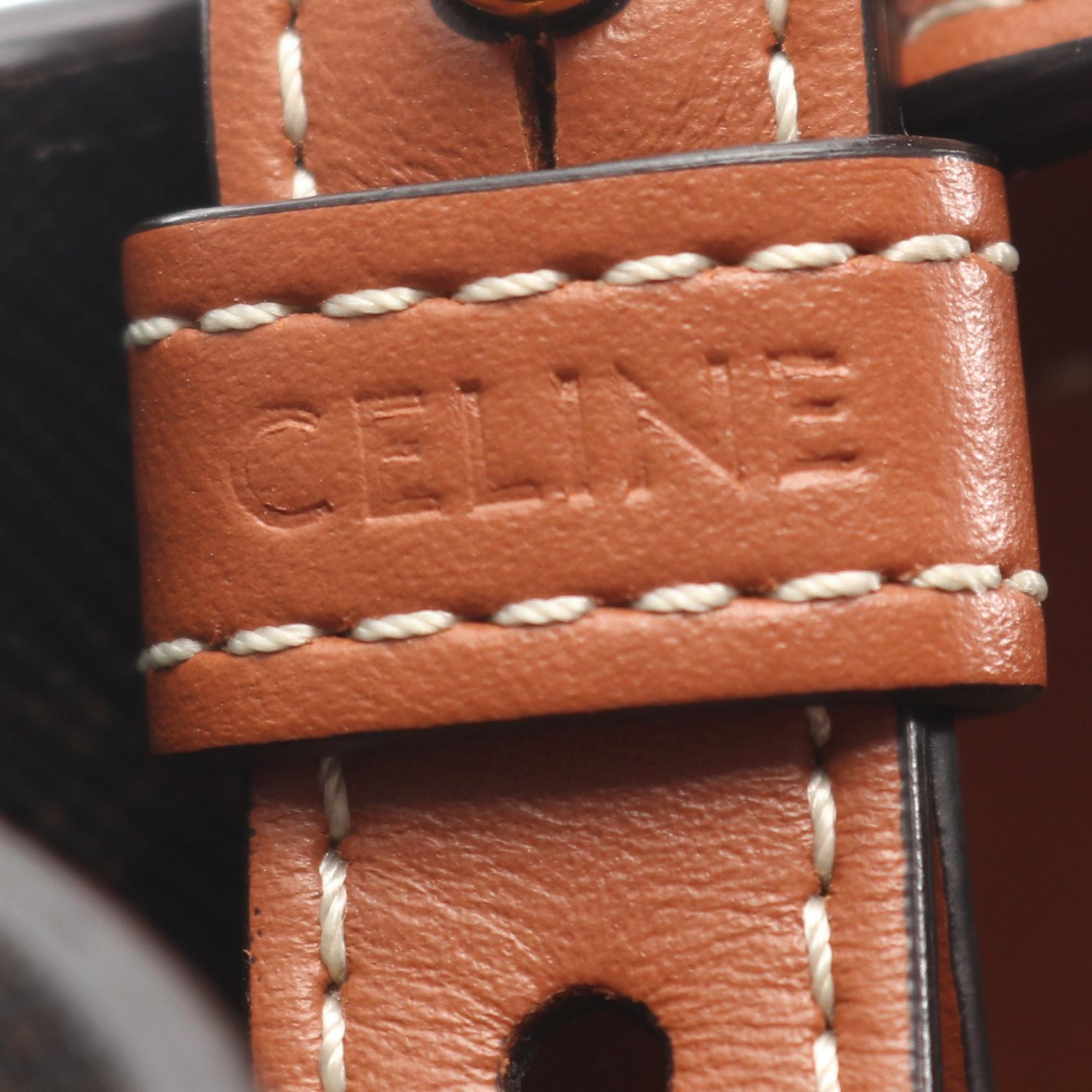 スモール バーティカル カバ トリオンフ ハンドバッグ トートバッグ PVC レザー ブラック ブラウン 2WAY セリーヌ バッグ CELINE