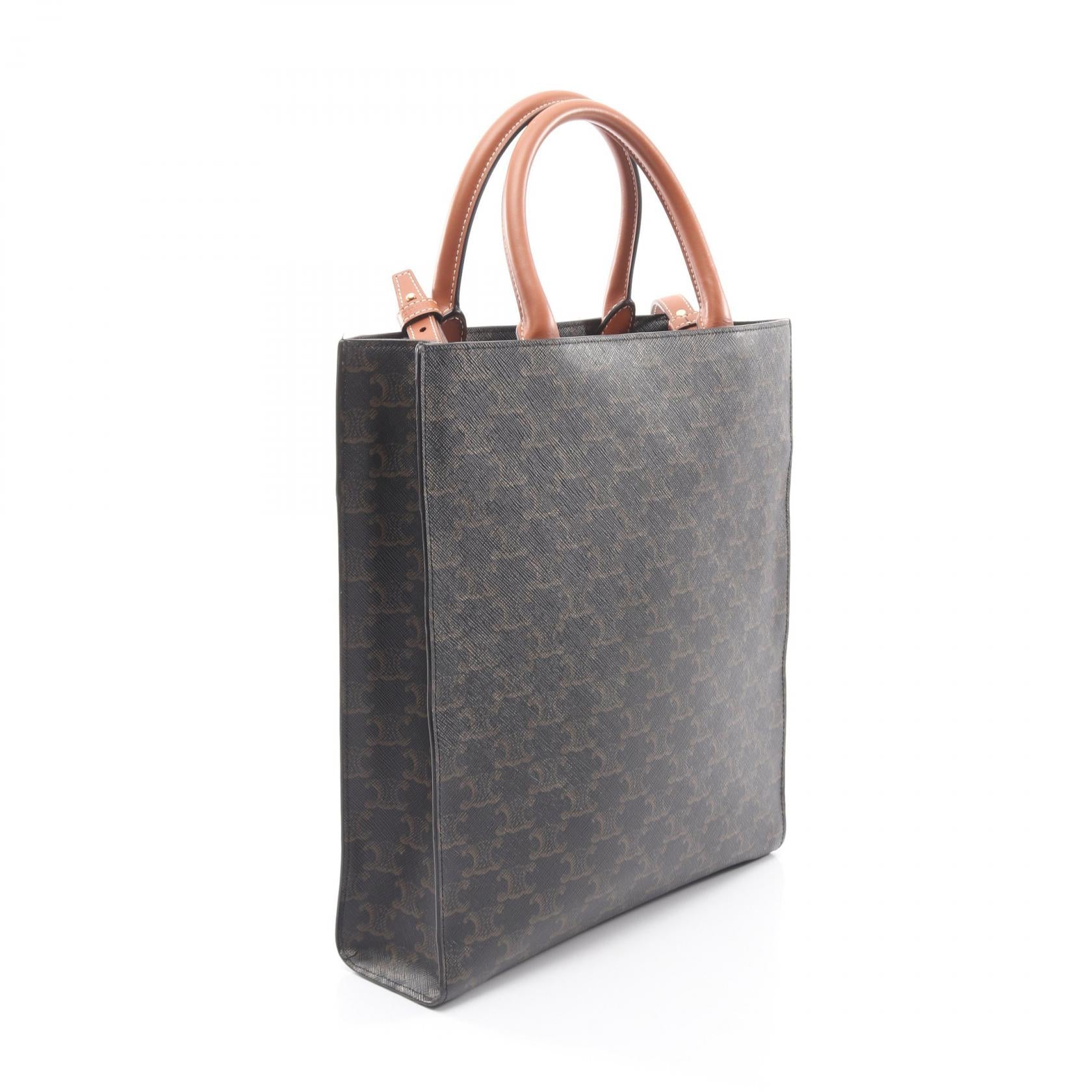 スモール バーティカル カバ トリオンフ ハンドバッグ トートバッグ PVC レザー ブラック ブラウン 2WAY セリーヌ バッグ CELINE
