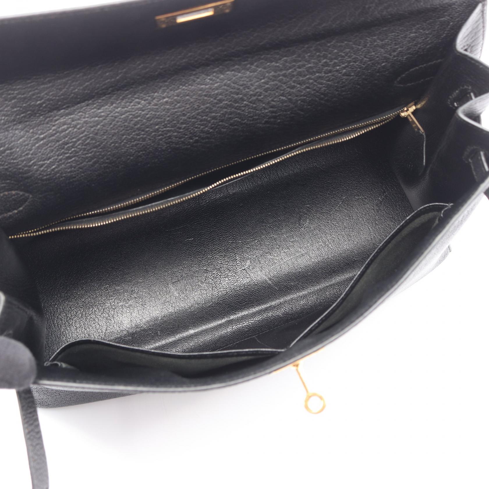 ケリー35 ハンドバッグ シェーブル ブラック ゴールド金具 □E刻印 エルメス バッグ HERMES