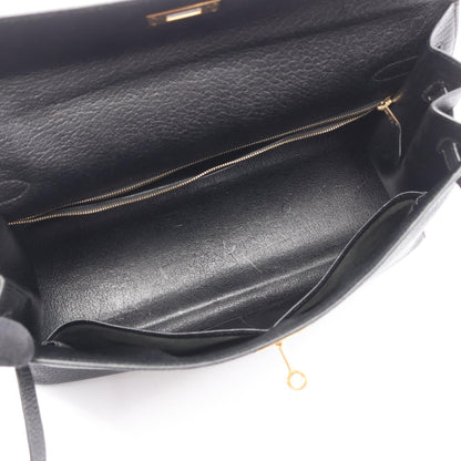 ケリー35 ハンドバッグ シェーブル ブラック ゴールド金具 □E刻印 エルメス バッグ HERMES