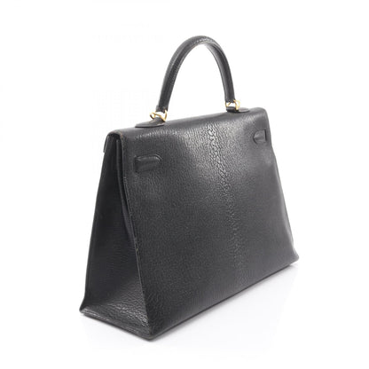 ケリー35 ハンドバッグ シェーブル ブラック ゴールド金具 □E刻印 エルメス バッグ HERMES