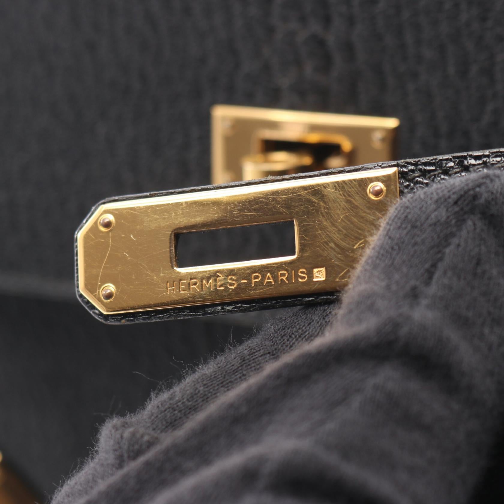 ケリー35 ハンドバッグ シェーブル ブラック ゴールド金具 □E刻印 エルメス バッグ HERMES