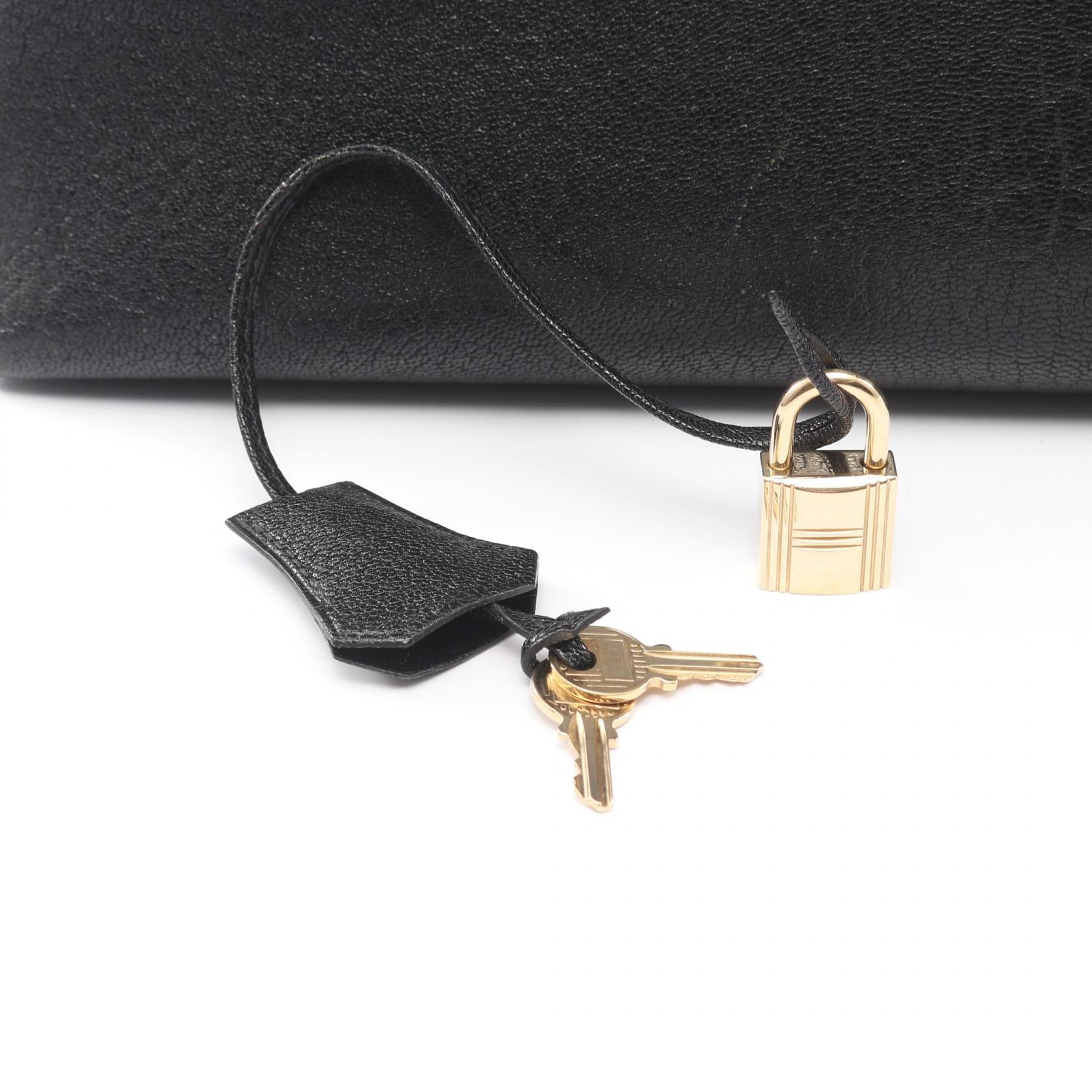 ケリー35 ハンドバッグ シェーブル ブラック ゴールド金具 □E刻印 エルメス バッグ HERMES
